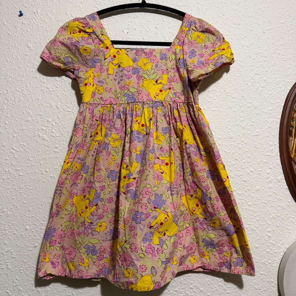 Pokemon Pikachu girls L‎ 10 Floral Dress Puff Sleeve Cottagecore Cosplay Costume